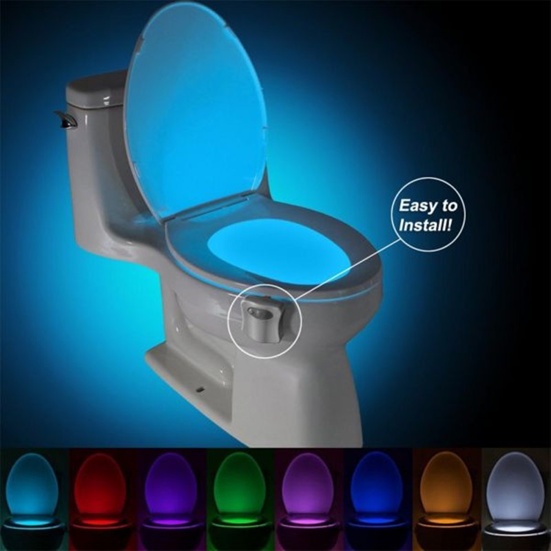 Motion sensor LED toilet night light for nighttime bathroom use