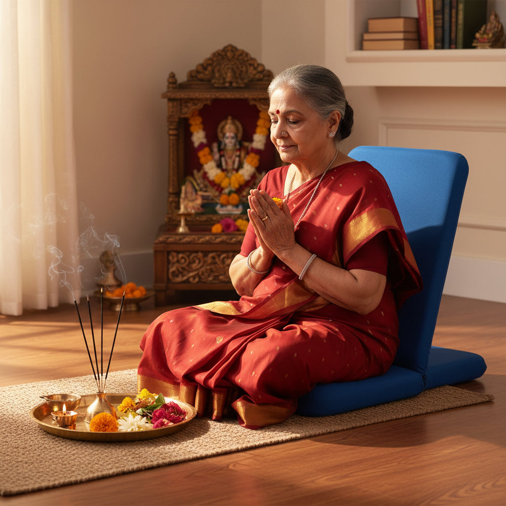 OMSutra Folding Meditation Chair – Portable Comfort for Meditation, Yoga, and More