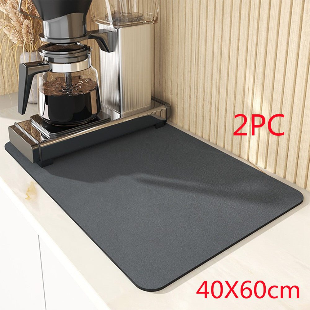 Quick-dry kitchen mat in use
